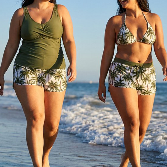 📢50 % rabat i en begrænset periode👙3-delt tankini-badesæt til kvinder med shorts🌊