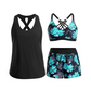 📢50 % rabat i en begrænset periode👙3-delt tankini-badesæt til kvinder med shorts🌊
