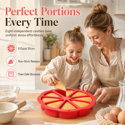 🍰 8 trekantede kager i én form – silikonebageform, 23 cm
