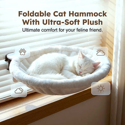 🐱 Kattens egen vinduesplads – foldbar vindueshængekøje uden snore
