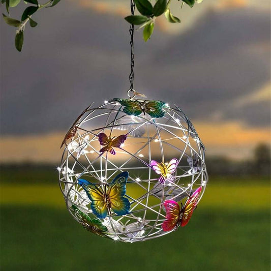 ✨Hengende sommerfugler med solcelledrevet LED-lys som ornament